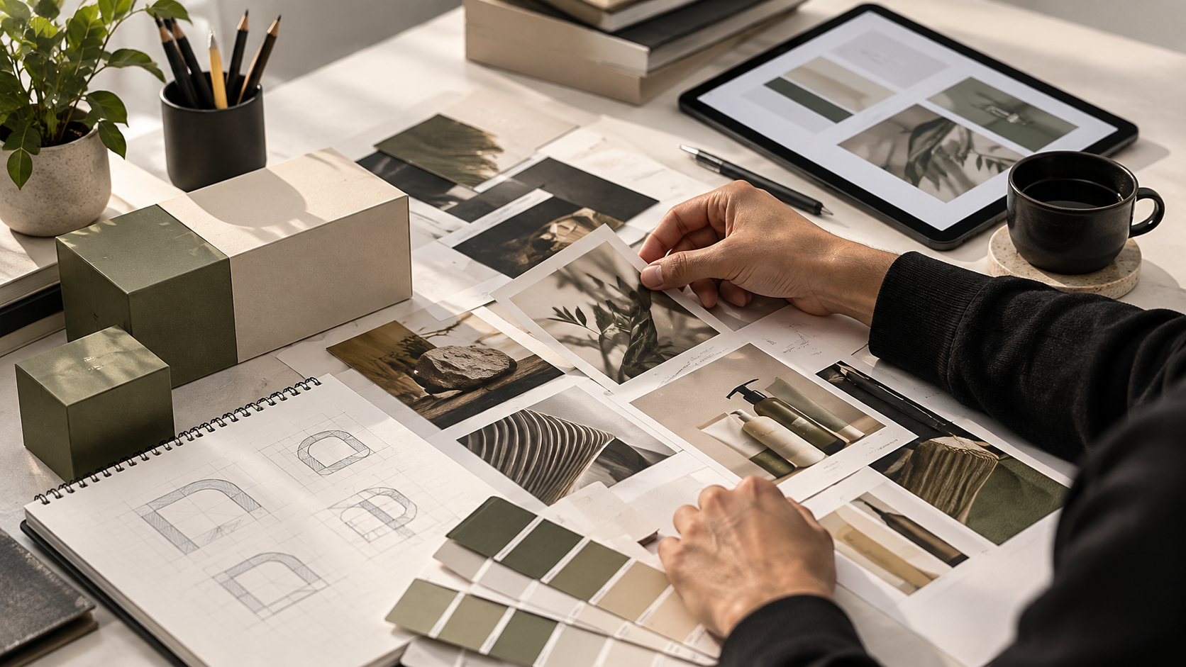 Creative workspace and visual design planning for brands and online stores